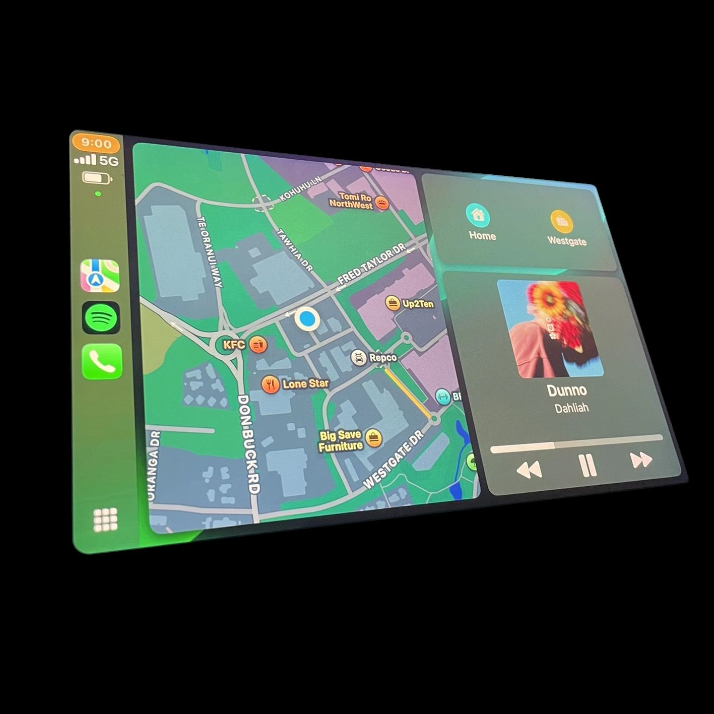 Clean, factory-look head unit installed in-dash